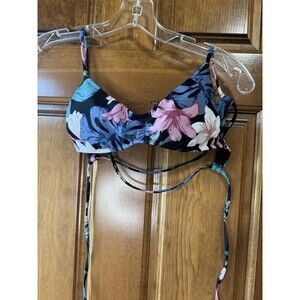 Hollister Jr Aloha Hawaiian Tropical Bikini top cross tie back string bikini XS